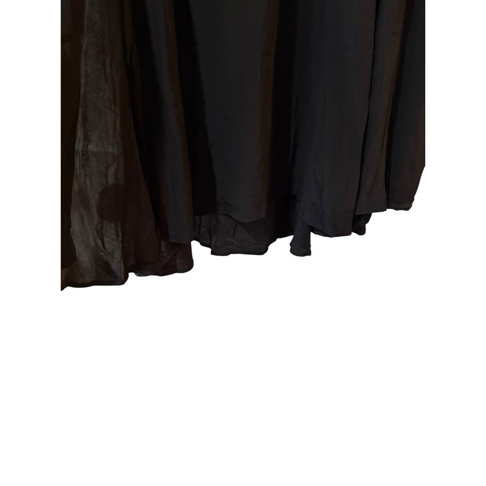 Madewell Circle Midi Skirt Crepe de Chine Jet Black Side Slit Size 14 NWT - Picture 8 of 10